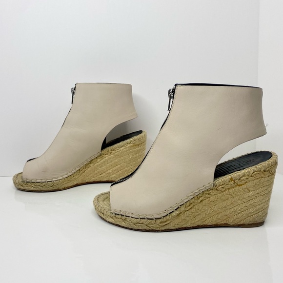 Celine Zip-Front Leather Espadrille Wedges - Picture 6 of 11
